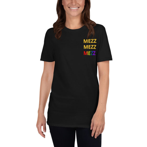 Mezz pride logo right pocket black t-shirt