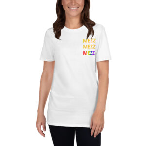 Mezz pride logo right pocket white t-shirt