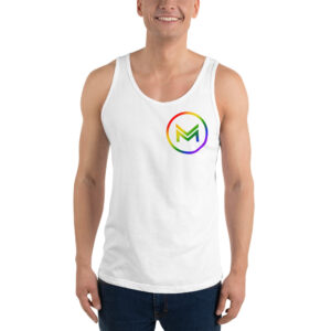 Mezz Pride logo white unisex tank top