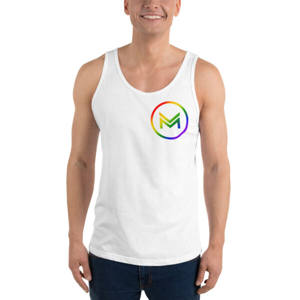 Mezz Pride logo white unisex tank top